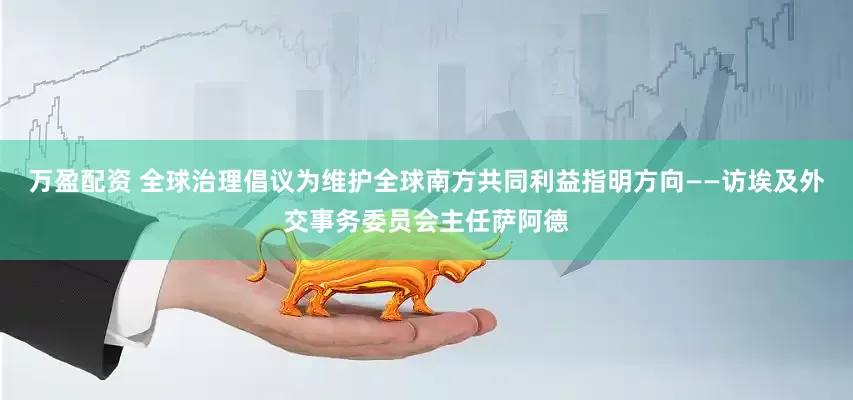 万盈配资 全球治理倡议为维护全球南方共同利益指明方向——访埃及外交事务委员会主任萨阿德